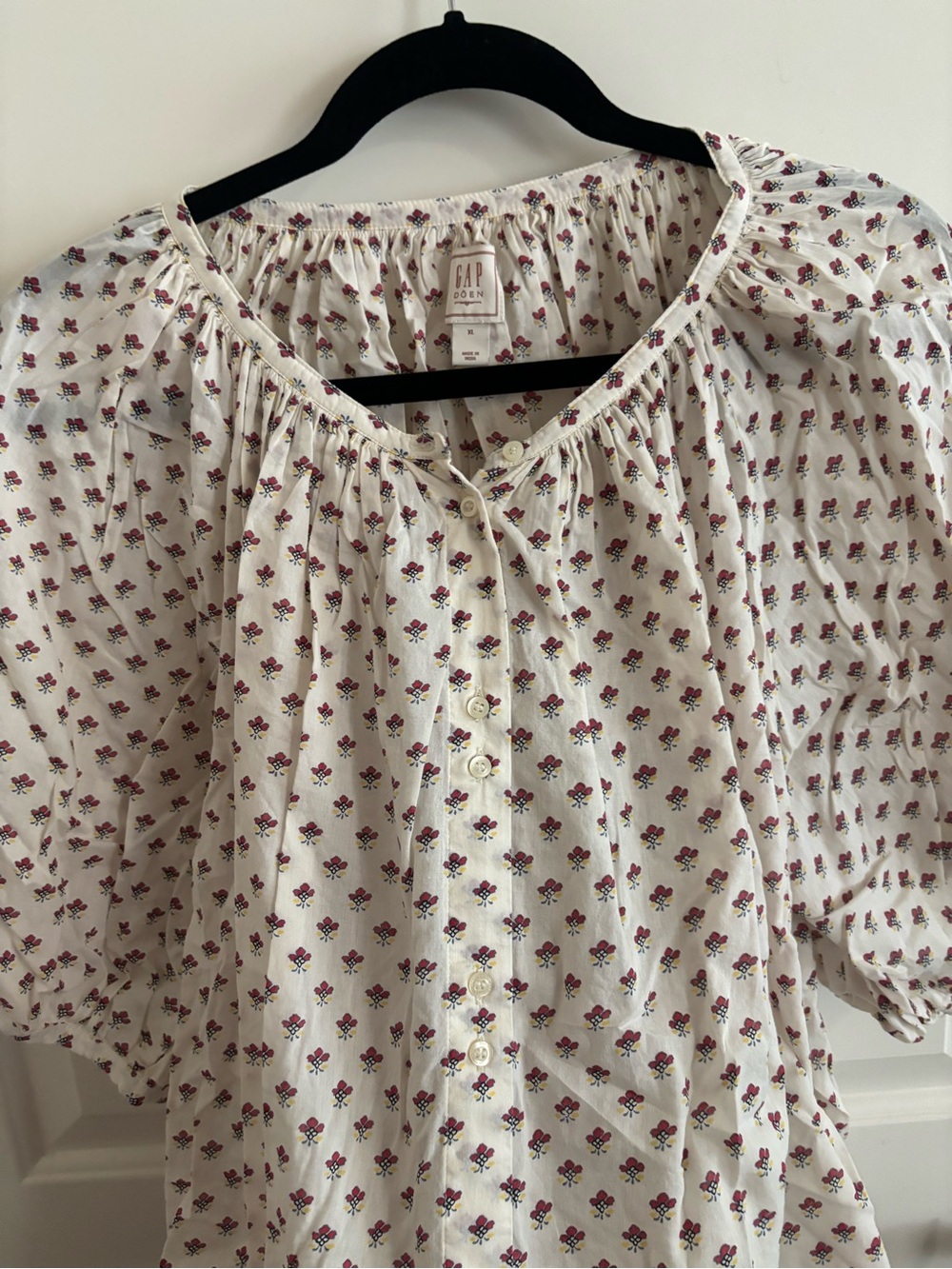 GAP x DOEN collab Cream Peasant Blouse with Floral Motif - Picture 4 of 5